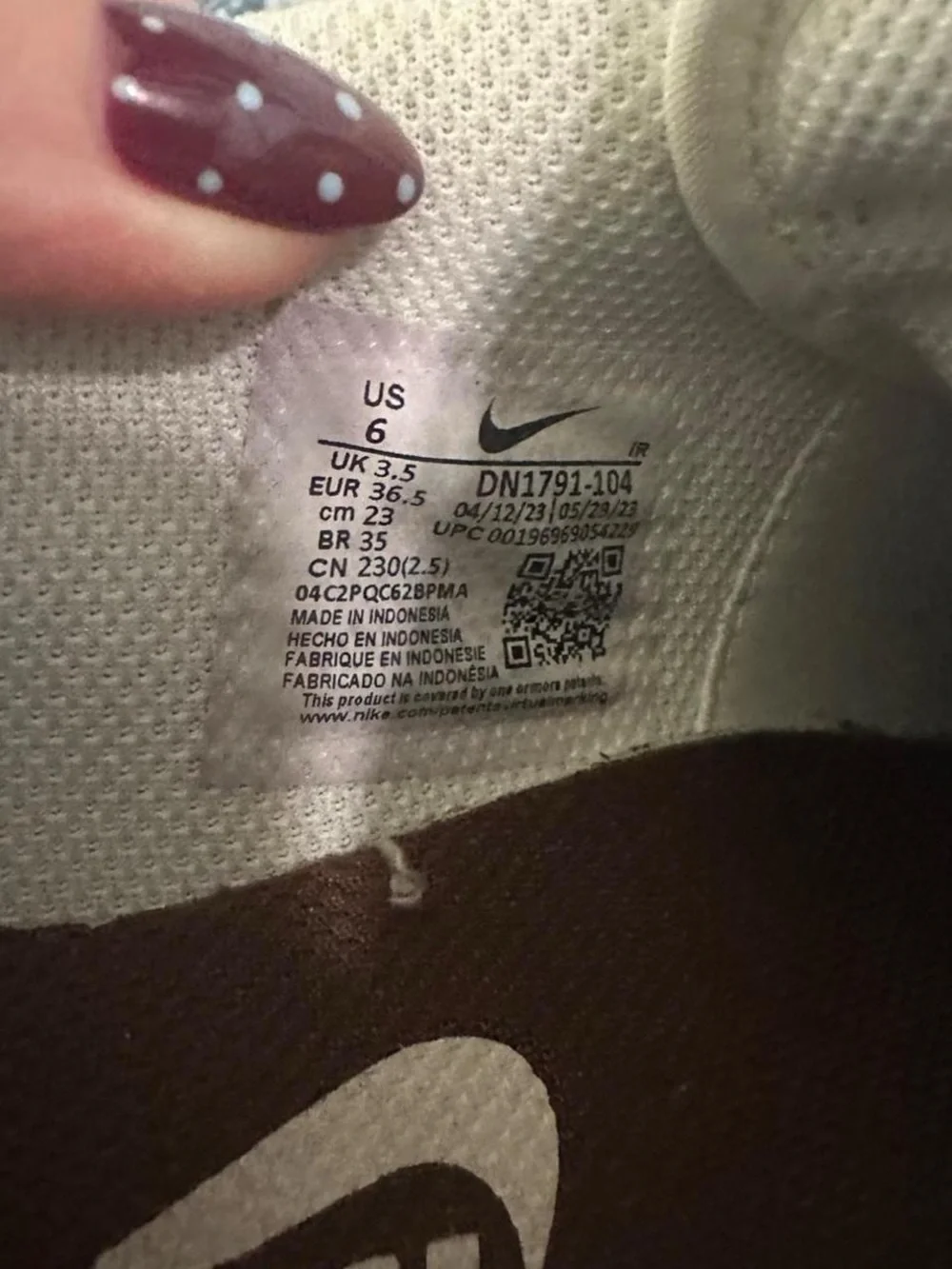 Nike Cortez White & Baroque Brown Leather Sneakers